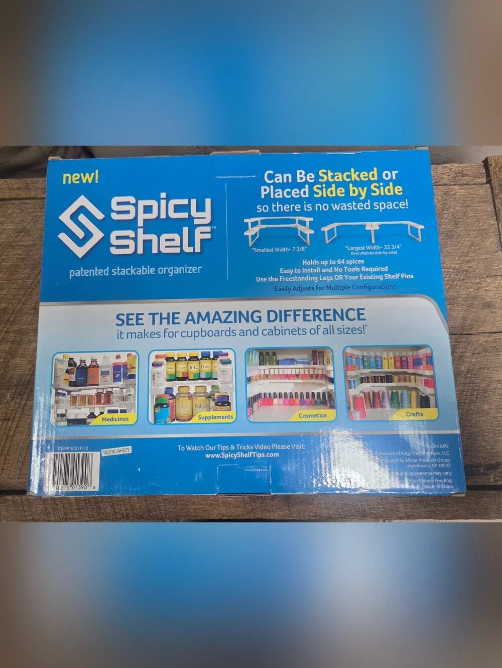Spicy Shelf ~ 1 Set 2 Shelves Stackable Spice Organizer - Bin R